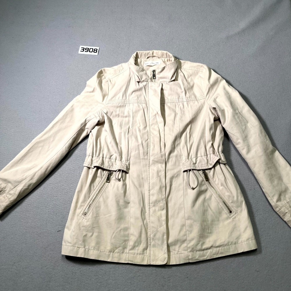 Sfera Basic Utility Field Jacket Womens Medium Tan Full Zip‎ Drawstring Waist